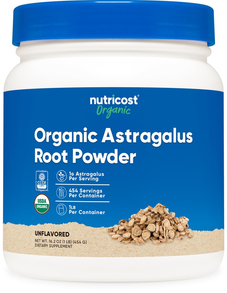 Nutricost Organic Astragalus Root Powder 1LB - Gluten Free, Non- GMO, Vegetar
