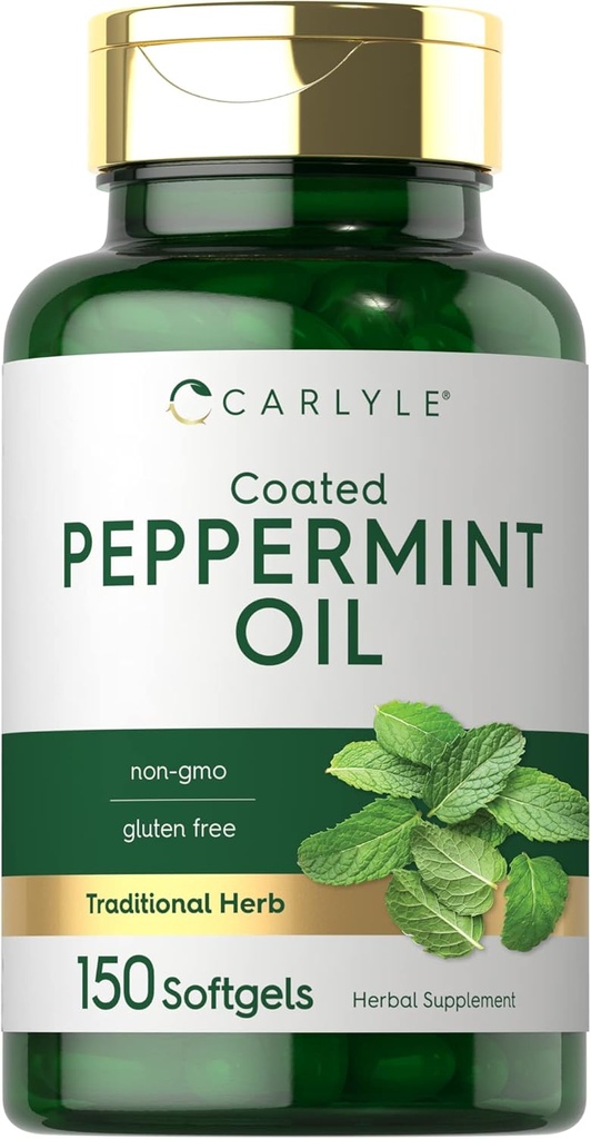 Carlyle Peppermint Oil Capsules | 150 Softgels | Herbal Supplement | Non-GMO, Gluten Free