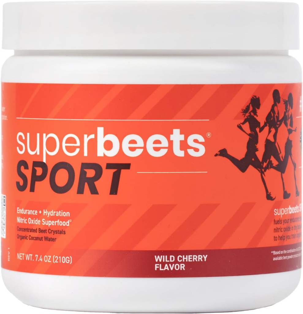 Humann SuperBeets Sport Endurance Pre Workout Powder, nitrogenoxid supplement, NSF Certificeret, Stimulant & Kaffefri, Lavet med Beet Root, Wild Cherry, 20 Servere