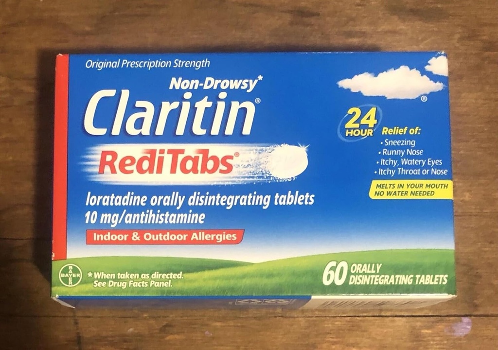 Claritin RediTabs 24 timers allergimedicin, non- Drowsy Allergi Relief, Loratadine Antihistamin Tablets, 60 Greve