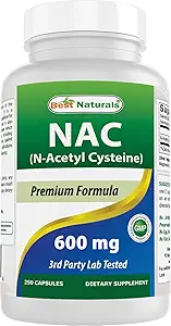Bedste Naturals NAC N- Acetyl- Cystein 600 mg 250 Kapsler