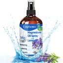 Magnesium Oil Spray til søvn, Pure Magnesium til foder, lindrende Sore Muskler & Afslappende, Smerte, Ultra Koncentration med Lavender- 200ML
