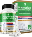 1 Body Magnesium Glycinate Complex, High Absorption Magnesium supplement til rolig, muskelafslapning & Knoglemedicin support, Vegan med MCT Oil & Trace Minerals, Non- GMO, 60 kapsler