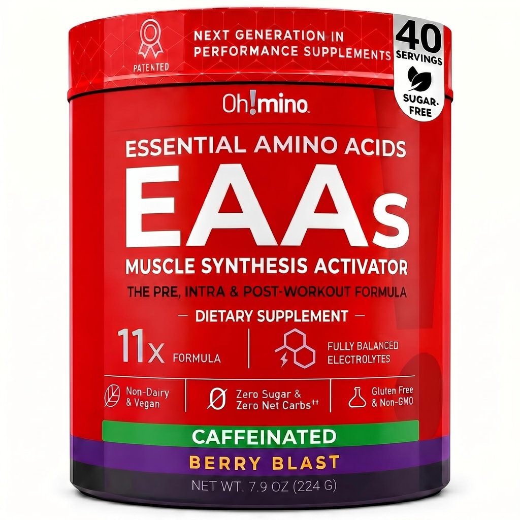 Mino Essential Aminosyretilskud. Berry Blast, kaffe pulver. Alle 9 EAA 'er, BCAA' er og den perfekte Amino til træning, Amino Energy, og til at opbygge muskler, og gendanne hurtigere.
