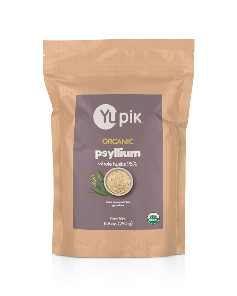 Yupik Organic Hel Husk Psyllium 8.8 Oz, 95% Renhed, Opløselig Fiber, USDA Certificeret, Non-GMO, Kosher, Gluten- Free, Sugar- Free & Fat- Free, Unflavored, Plant- Baseret, Ideel til Havregryn & Cereal