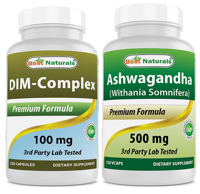 Bedste Naturals DIM Supplement 100 mg & Ashwagandha Extract 500 Mg