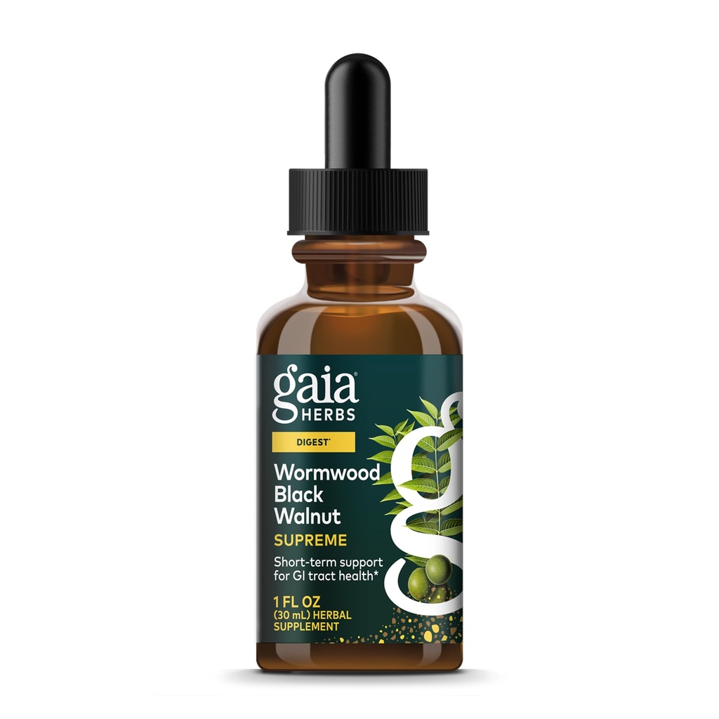 Gaia Herbs Wormwood Black Walnut Supreme 1 Fl Oz, flydende ekstrakt