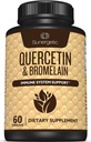 Sunergetic Premium Quercetin & bromelain Supplement - Kraftfuld Quercetin bromelain Complex til at hjælpe med at understøtte immunsystemet & sæsonsupport - Quercetin 1000mg Per Servering - 60 kapsler
