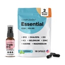 Kompleks Essential Vegan Multivitamin & Triple B12 Spray Bundle - Omfattende ernæringsmæssig støtte til plantbaserede kost