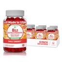 Vitamin B12 Gummies for voksne - Smagest Proprietary Formel - 3000mcg Methyl B- 12 High Absorption Energy Gummies - Non-GMO Vegan Vit B12 - Chewable B 12 for Energy Support and Bone Health - 6 Pack