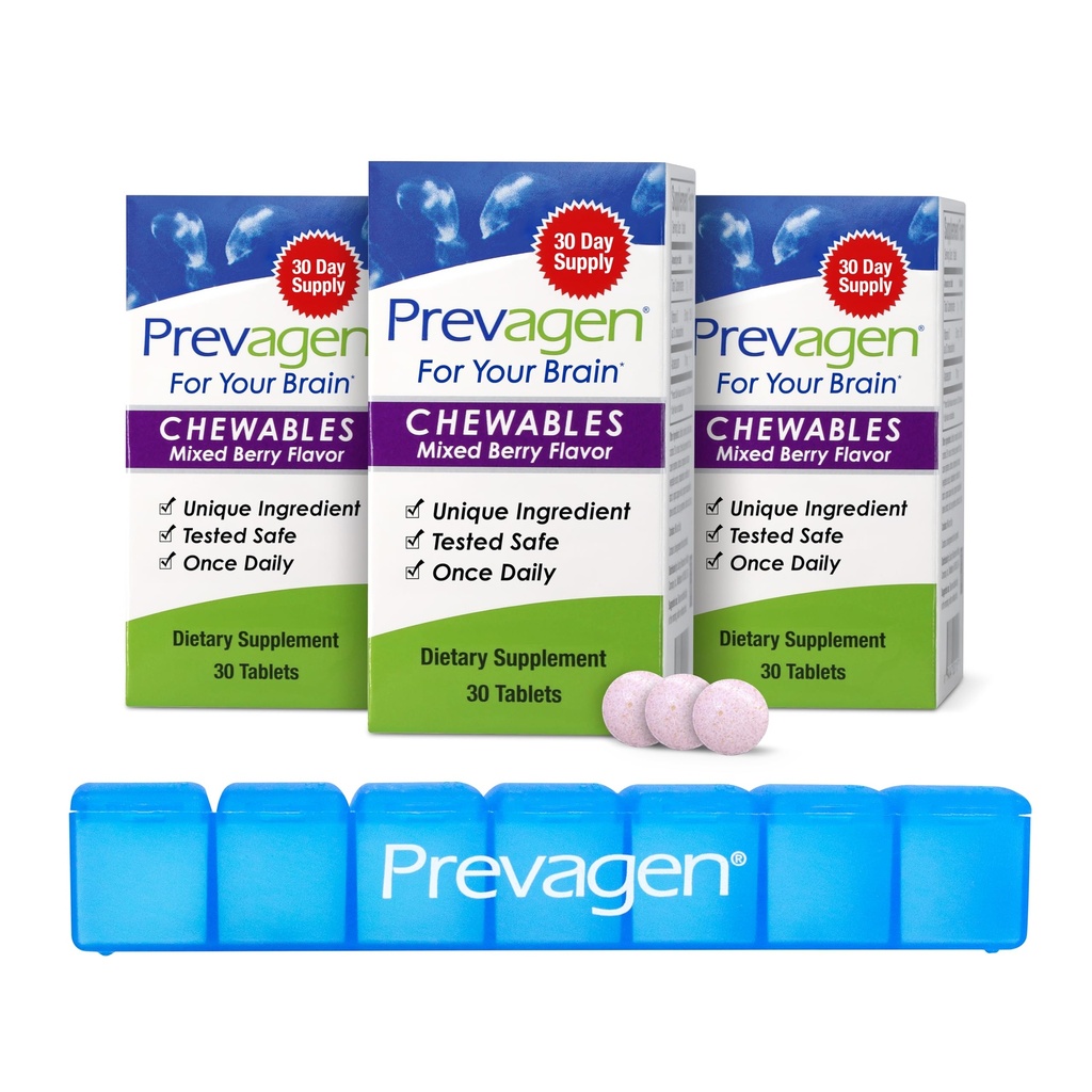 Prevagen Regelmæssig Styrke Blandet Berry Chewables - 90 tabletter (3 måneders Tilgang)