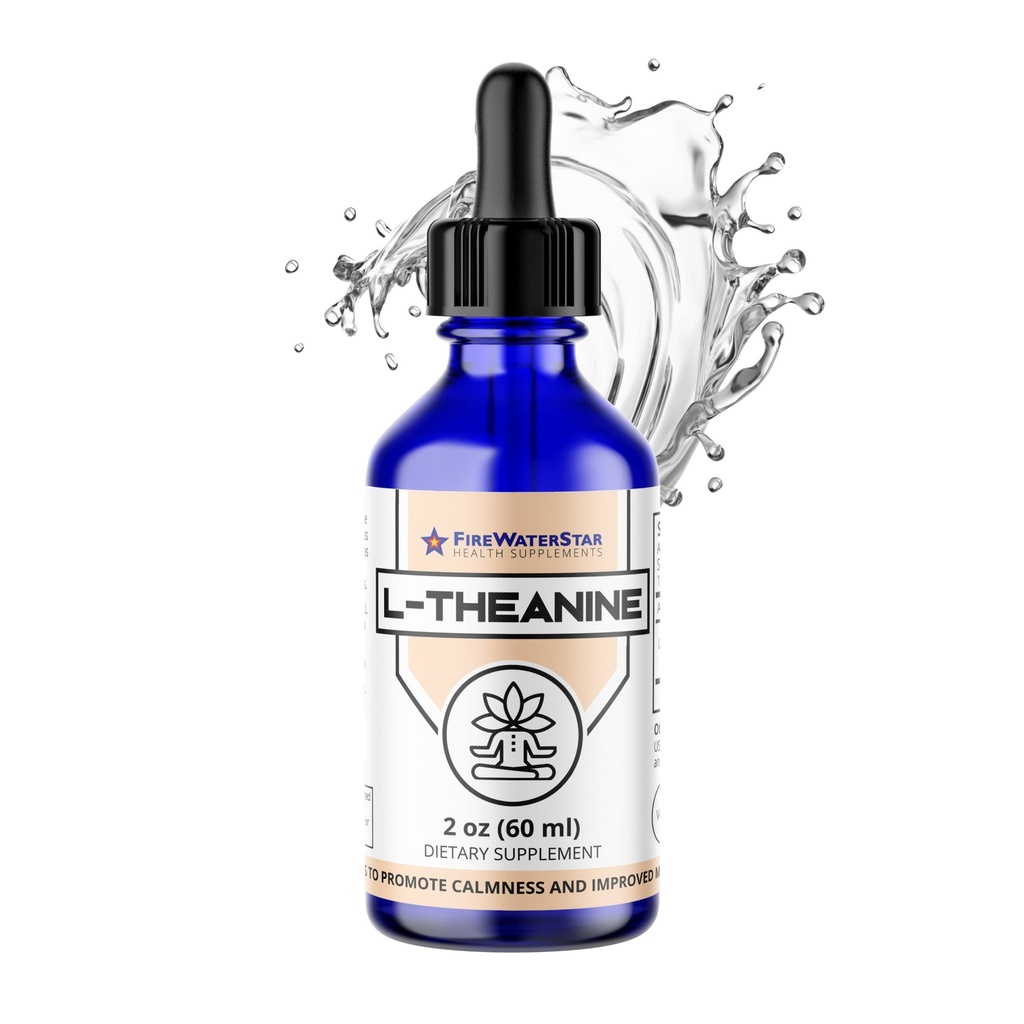 FWS L Theanine Liquid Drops, 200mg 99% Pure Bioactive L- Theanine, Organic, Natural, Vegan, Non GMO hjælper til at fremme Calmness, Afslapning, Forbedret Mood, Resistent Sleep, for voksne og børn