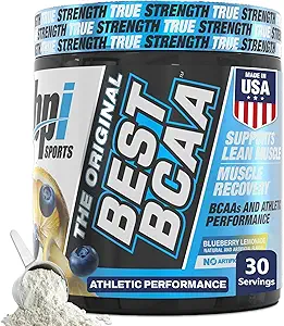BPI Sports Best BCAA Powder - Muscle Recovery Support - Forgrenet Chain Aminosyre- 124; Building Blocks of Protein and Muscle - Post Workout Recovery - Hydration - Blåbær Lemonade, 30 Servering