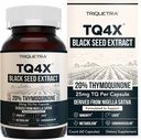 20% Thymoquinone Black Seed Oil Extract Capsules - TQ- Advanced 4X ®: Potent Thymoquinon Koncentration til rådighed - 60: 1 Koncentrat fra Nigella Sativa, Rå form, Vegan, glasflaske (60 kapsler)