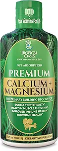 Tropical Oasis Liquid Calcium Magnesium • 124; fremmer stærke knogler & sunde tænder • 124; 98% Max Absorption • 124; 32 Fl Oz, 64 Serv