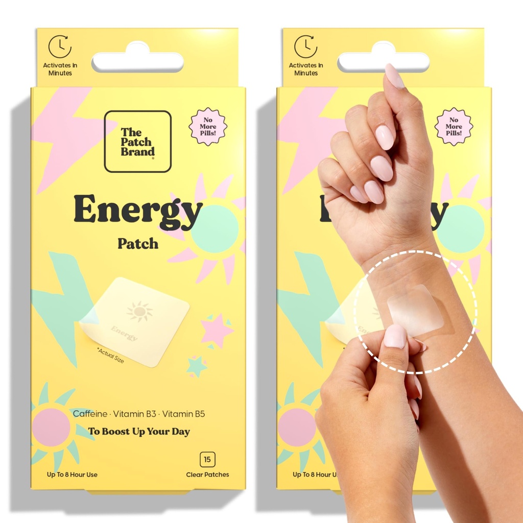 The Patch Brand Energy Patches against 124; Understøtter energi med koffein og B5 og B3-124; Alle naturlige wellness Patch Plant baseret og Cruelty gratis vand resistent Patches, der sidste hele dagen