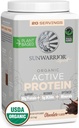 Sunwarrian Organic Plant Protein Powder 124; Vegan Organic Protein Powder with BCAA Aminoacids Plus Recovery Minerals & Botanticals Б124; Non- GMO Soy Dairy & Gluten Free (Chokolade, 20 Servere)
