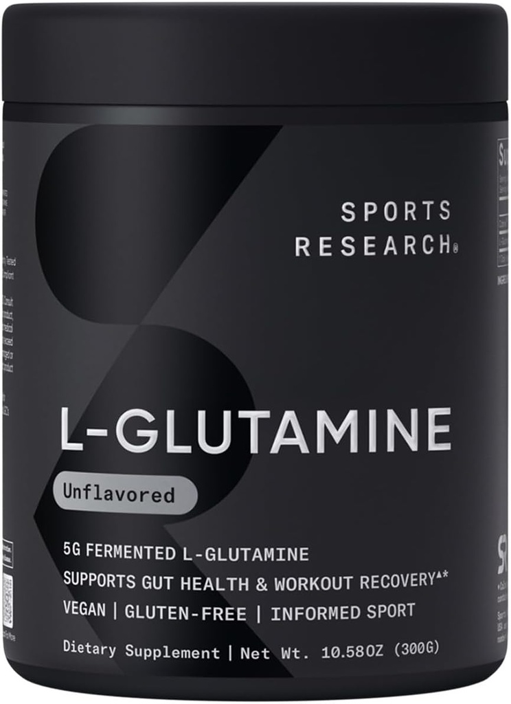 Sport Research ® L- Glutamin - Workout Recovery, Immunsundhed & Gut Health Support - 5 G Per Serving - 10.58 Oz