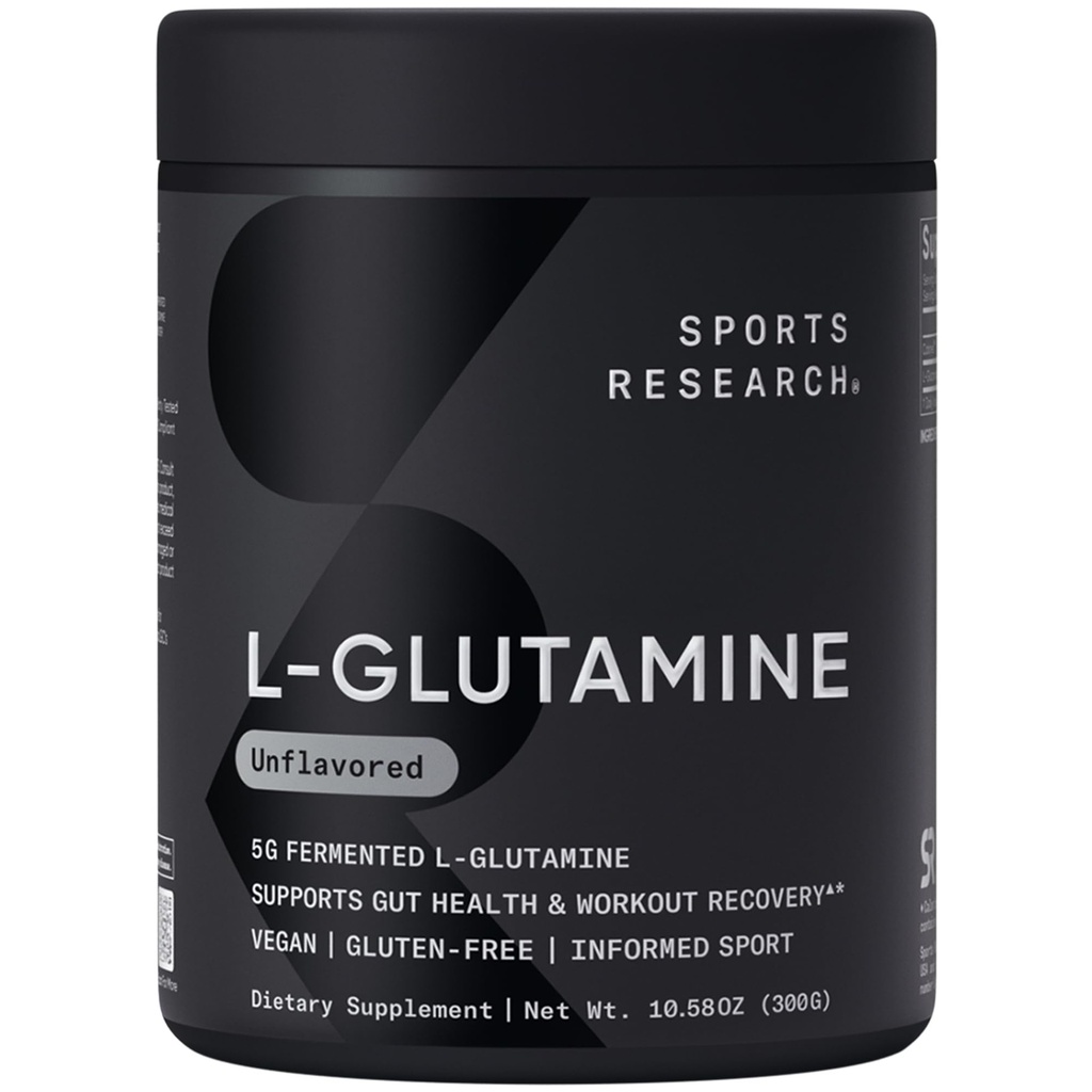 Sport Research ® L- Glutamin - Workout Recovery, Immunsundhed & Gut Health Support - 5 G Per Serving - 10.58 Oz