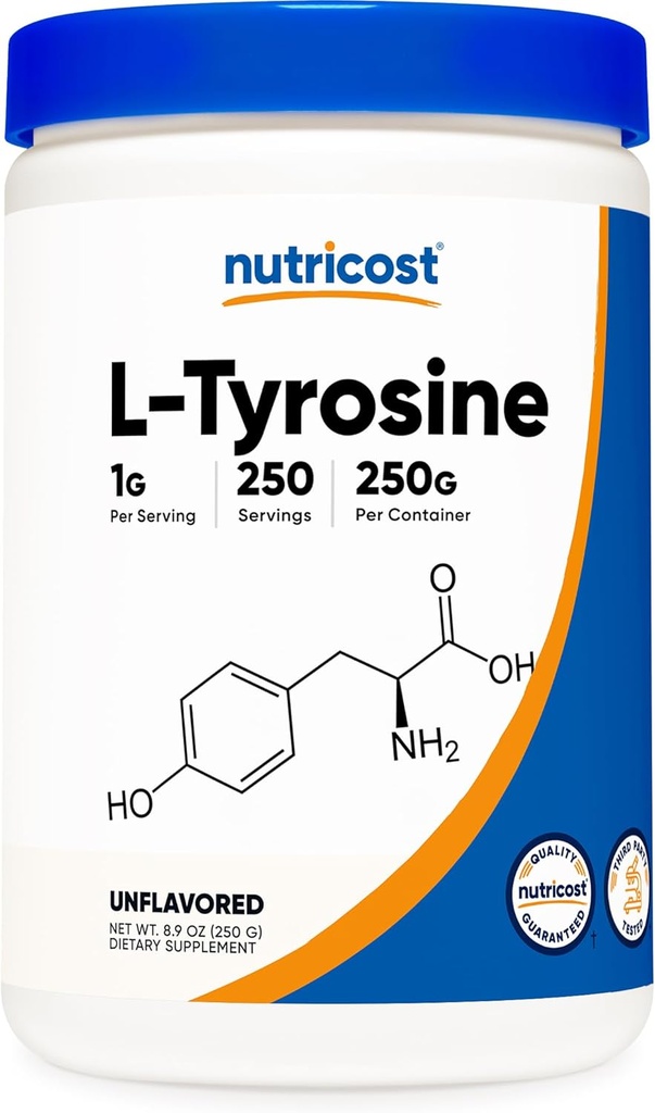 Nutricost L- Tyrosin Powder 250 Bedste - Pure L- Tyrosin Powder 1000mg Per Servering