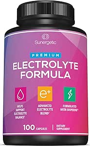 Premium Electrolyte Kapsler - Støtte til Keto, Lav Carb, Rehydrering & Inddrivelse - Elektrolyte Erstatningstabletter - Inkluderer Electrolyte Salte, Magnesium, natrium, kalium - 100 Kapsler