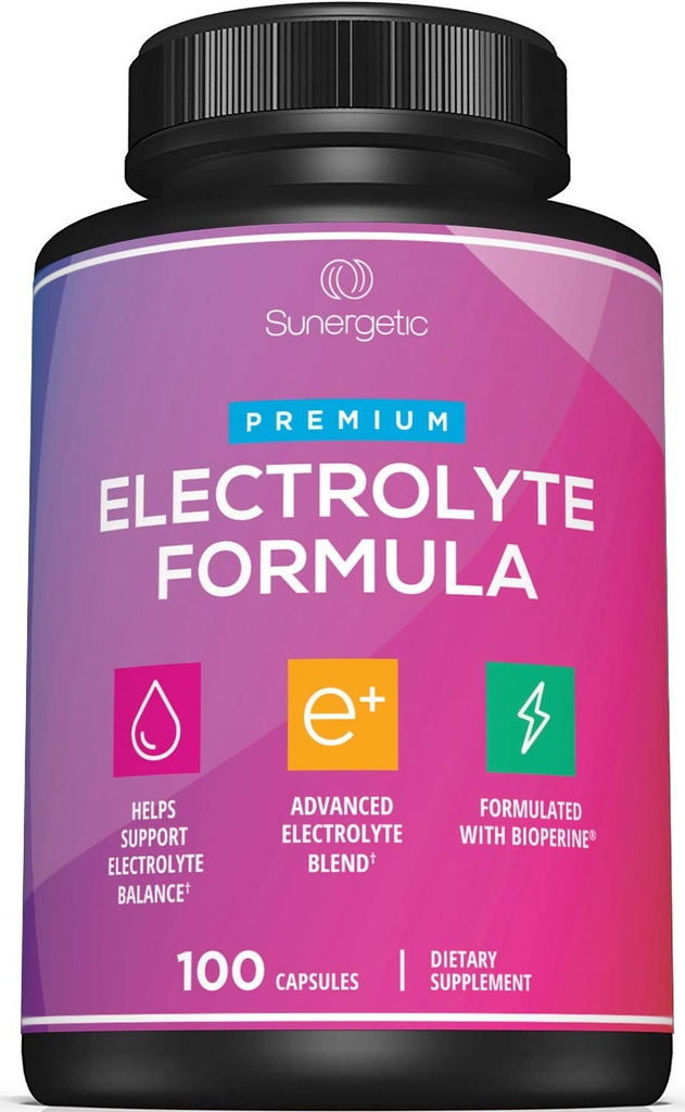 Premium Electrolyte Kapsler - Støtte til Keto, Lav Carb, Rehydrering & Inddrivelse - Elektrolyte Erstatningstabletter - Inkluderer Electrolyte Salte, Magnesium, natrium, kalium - 100 Kapsler