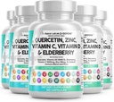 Ren nukleosteroider Quercetin Zinkvitamin C vitamin D Bromelain Elderberry - Lung immunforsvar supplement voksne med artemisinin, Sea Moss, Echinacea, Allergy Relief (60 greve (pakke med 5))