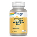 SOLARAY Calcium Magnesium Zink supplement - med Calcium 1000mg, Magnesium 500mg - Knoglesundhed, muskelfunktion, hjerte sundhed og immunforsvar - Vegan, 60 dages garanti, 25 Servere, 100 VegCaps