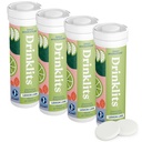 Drinklits Lemon- Lime Daily Electrolyte Hydration Tablets (4) Tube Bundle - 124; Natural Sports Drink - 0g Sugar - Excellent Flavor - 124; 40 Servering - 10 tabletter Per Tube