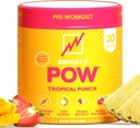 EBOOST POW Natural Pre Workout Powder - 20 Servering - Tropical Punch - En Pre Workout supplement til ydeevne, fælles mobilitetsstøtte, energi, fokus - Mænd & kvinder - Non-GMO, Gluten- Free, Ingen Creatin