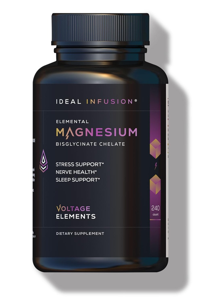 Spændingselementer Magnesium Glycinat Chelat 2777mg - fremmer afslapning og dyb søvn - Elementært Magnesium 500mg (240 kapsler) Vegan
