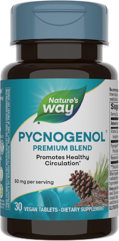 Nature's Way Pycnogenol, Promotes Healthy Circulation*, 30 Vegan Tablets