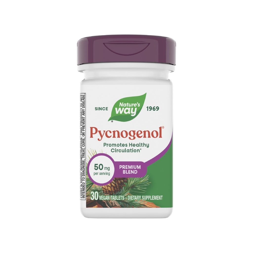 Naturens vej Pycnogenol, fremmer sund cirkulation *, 30 Veganske tabletter