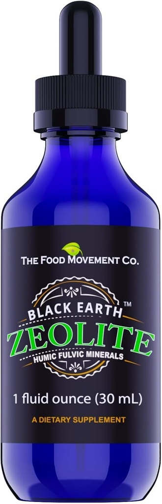 Black Earth Zeolite med Humic Fulvic Acids Trace mineraler for voksne og børn til afvænning, Gut sundhed og immunforsvar - 1oz flydende dråber supplement
