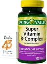 Spring Valley Super Vitamin B Complex Calcium Carbonat, Ascorbic Acid 100 tabletter Bundle med Lual 's 45 Diabetes Decoded
