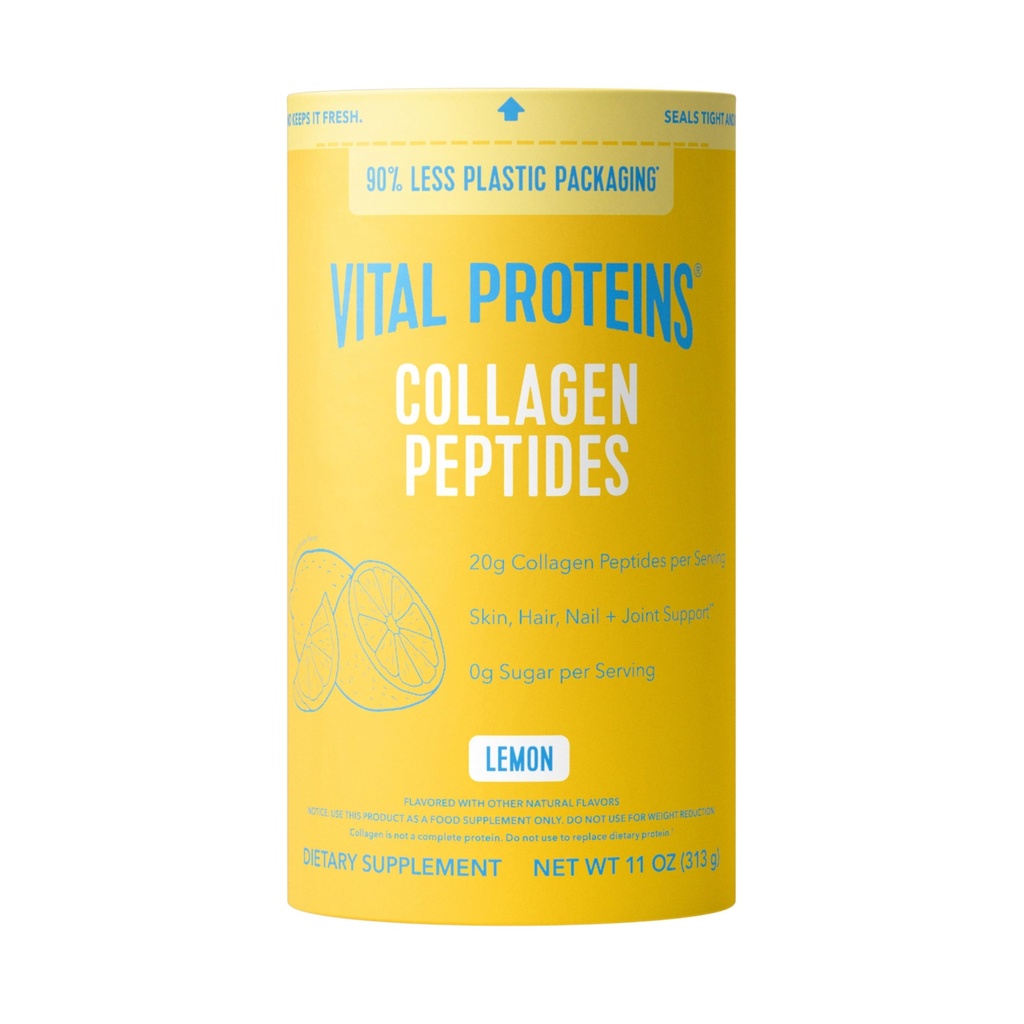 Vital Proteins Collagen Peptider Pulver, Kollagen Kosttilskud, Hår & Hud Sundhed, 14 Servere, Lemon