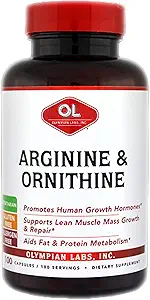Olympian Labs Arginin og Ornithin - 100 vegetariske kapsler