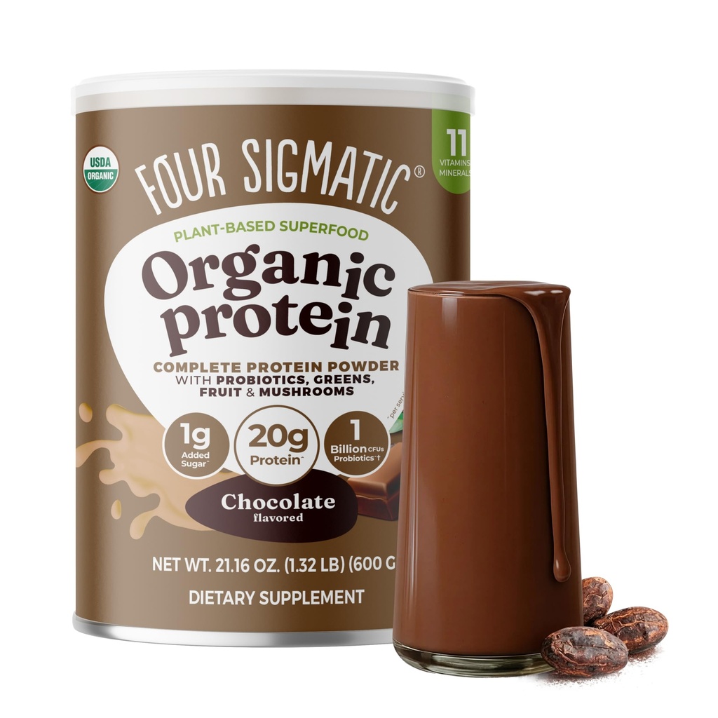 Fire Sigmatic Organic Plant- Based Protein Powder Creamy Cacao Protein med Lion 's Mane, Chaga, Cordyceps og mere Buddy 124; Clean Vegan Protein Forhøjet for Brain Function og immunforsvaret Support
