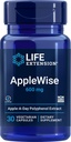 Life Extension AppleWise 600mg Antioxidant- Rich Organic Apple Polyphenols Heart & Colon Health - Non- GMO, Gluten- Free - 30 vegetariske kapsler