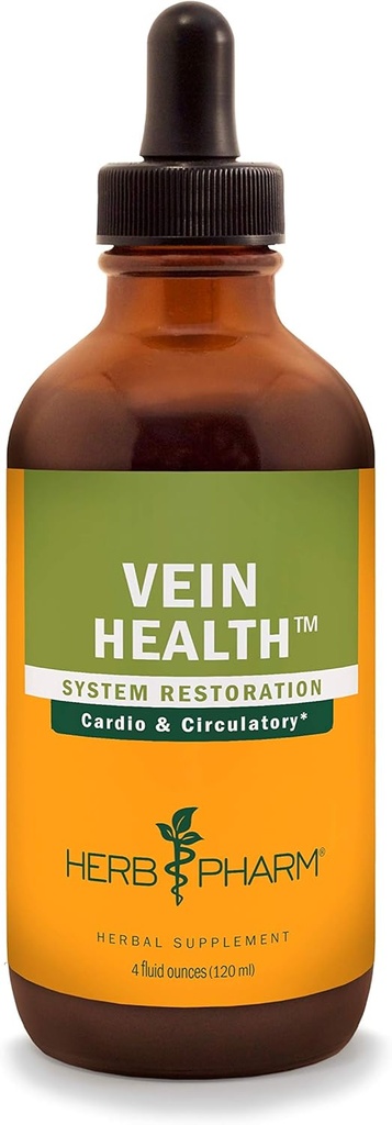 Herb Pharm Vein Health Liquid Herbal Formel for cardiovaskulær og kredsløbssystemsupport - 4 Ounce