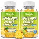 Kalium Citrate Gummies, High Kalium Supplement Gummies 1200mg Support Leg Cramp & Muscle Health, for voksne & børn, Vegan, Ananas Arv 120 Tæl
