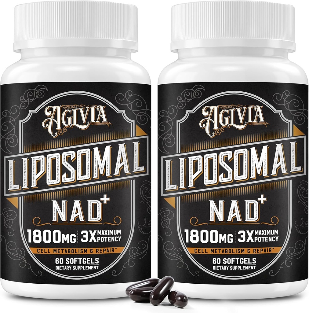 1800 MG Liposomal NAD Supplement, NAD + Supplement svarende til Nicotinamid Riboside, 98% Pure NAD Plus Supplement for Energy Booster & Cellular Reparation for mænd og kvinder, non-GMO, 120 Softgels