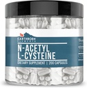 Earthborn Elements NAC N- Acetyl L- Cysteine 200 Kapsler, Pure & Ufortyndet, Ingen tilsætningsstoffer