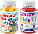 DR. Formand MORITZ Cardio & Immunboost Duo - Kids Omega 3 Gummies (90 Greve) med Elderberry Gummies for Kids (60 Greve)