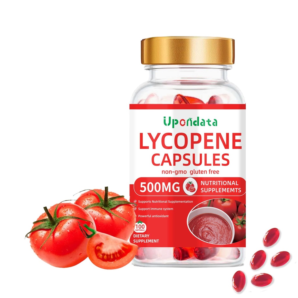 Lycopene kapsler - 500mg / 100 Softgels Natural Tomato Extract Organic Complex Formel Supplement - Gluten- Free, Non- GMO (1 Pack)