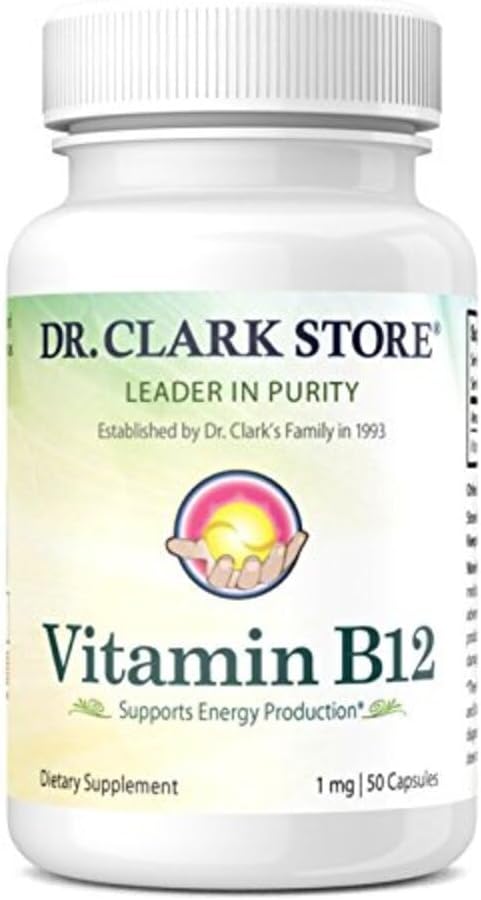 Dr. Clark Vitamin B12 Supplement, 1 mg, 50 Gelatine kapsler