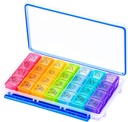 NuLeaf Pill Organizer 4 gange en dag, store kompartmenter Portable 7 dag 4 gange en dag rejse Pill Organizer med moisture- Proof Design til at holde vitaminer, kosttilskud og medicin