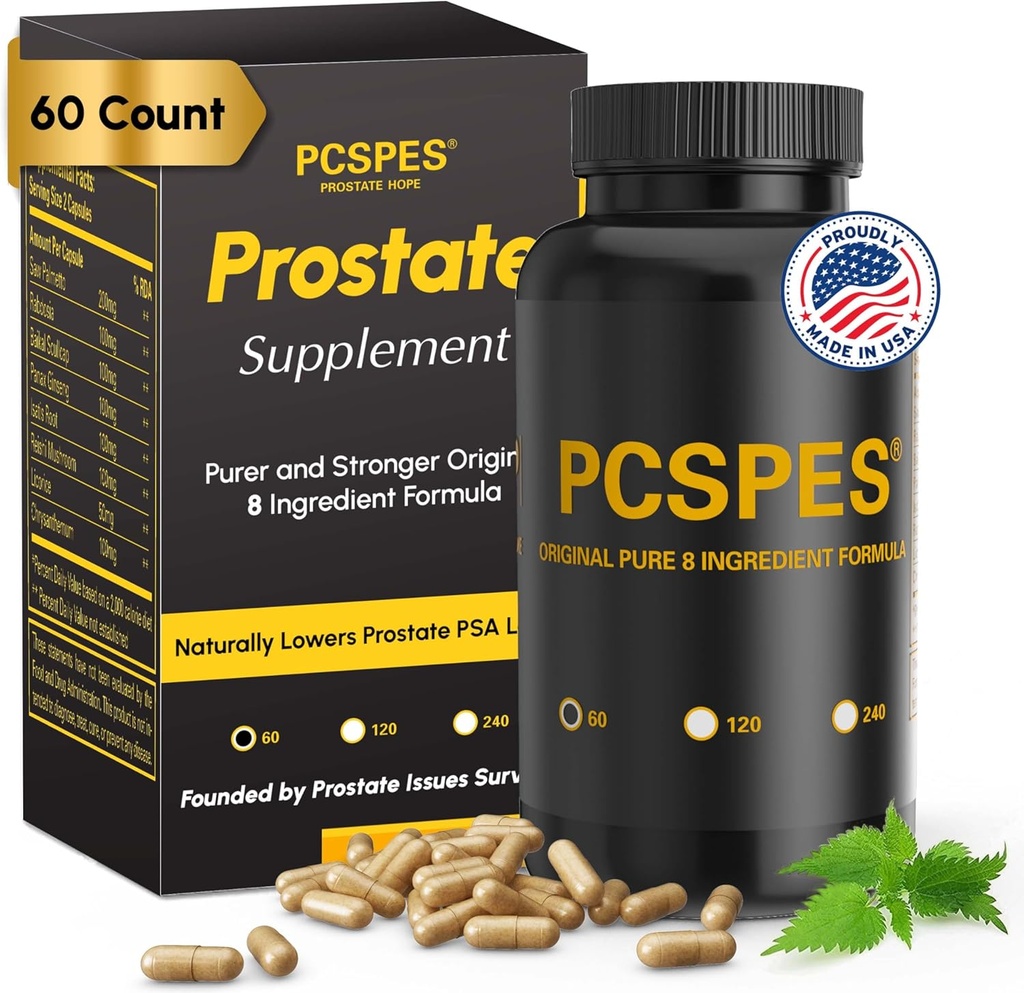 Prostata sundhed kosttilskud til mænd - lavere PSA niveauer naturligt med Saw Palmetto & 7 Pure urter - Brege Control Kosttilskud & Reducere Nighttime Vandladning 60 Tæl