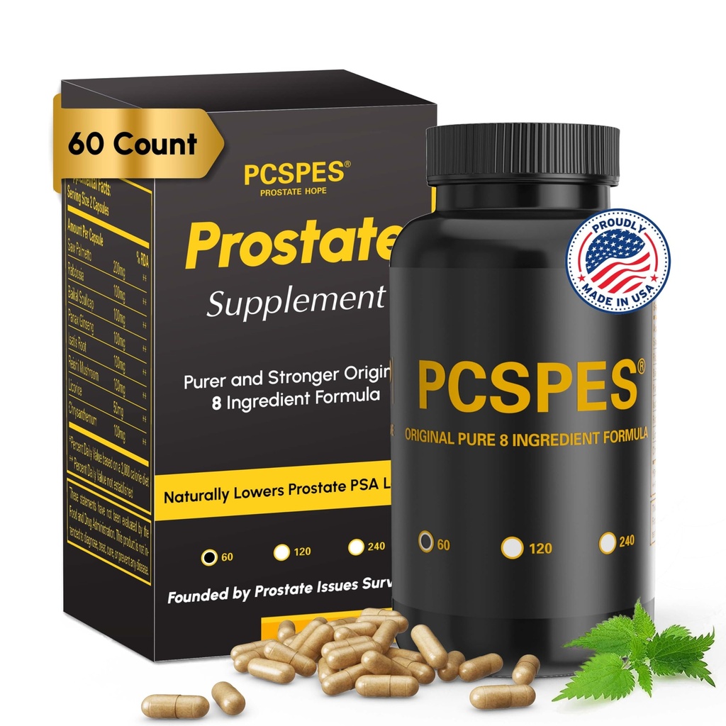 Prostata sundhed kosttilskud til mænd - lavere PSA niveauer naturligt med Saw Palmetto & 7 Pure urter - Brege Control Kosttilskud & Reducere Nighttime Vandladning 60 Tæl