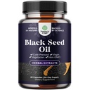 Vegan Black Seed Oil Capsules - Cold Pressed Nigella Sativa Black Cumin Seed Oil Capsules med Omega 3 6 9 Antioxidanter og Thymoquinon til hårvækst immunforsvar fælles sundhed og fordøjelse